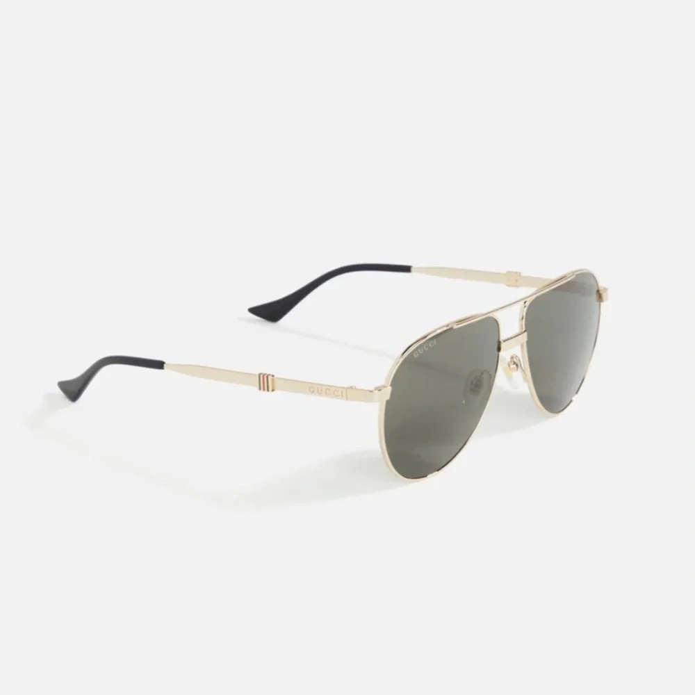 NWT Gucci GG1440S-001 Gold Aviator 59mm Sunglasses